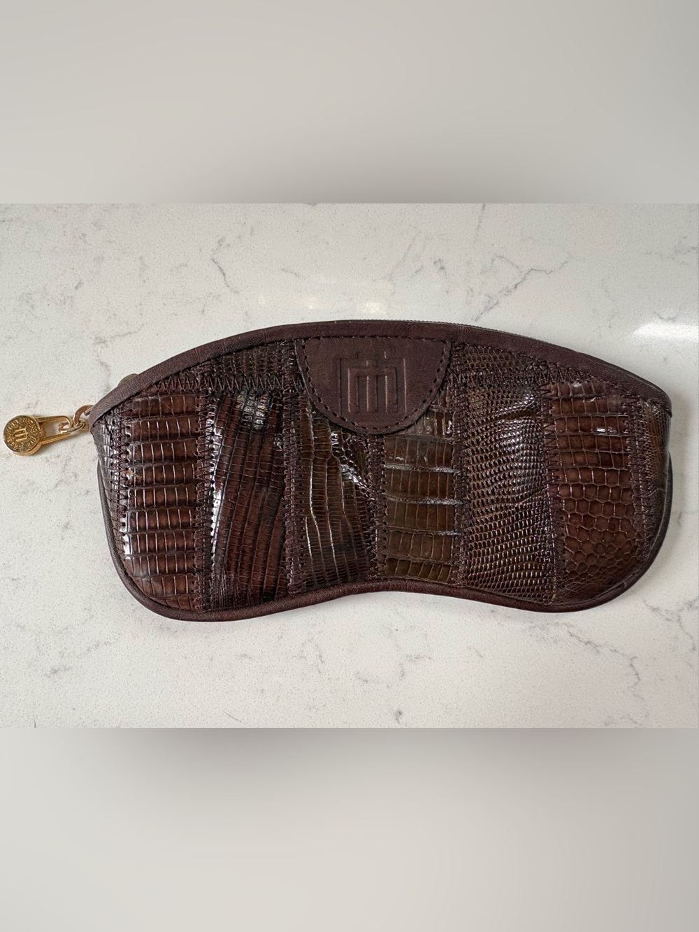 Retro Vintage Alligator Leather Sunglasses Case